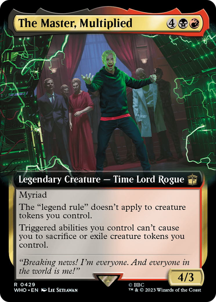 FOIL The Master, Multiplied (Extended Art) (WHO-429) - Doctor Who - Magic The Gathering