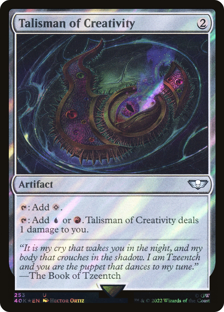 FOIL Talisman of Creativity (Surge Foil) (40K-253) - Warhammer 40,000 Commander - Magic The Gathering