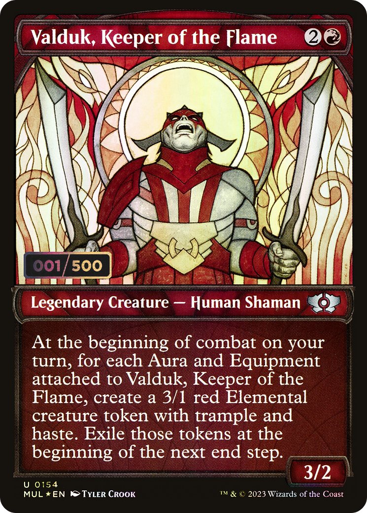 FOIL Valduk, Keeper of the Flame (Serial Numbered) (MUL-154) - Multiverse Legends - Magic The Gathering