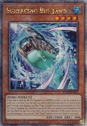 QUARTER CENTURY SECRET RARE Surfacing Big Jaws (Quarter Century Secret Rare) (ROTA-EN001) - Rage of the Abyss 1st Edition