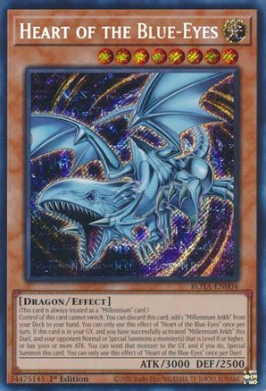 SECRET RARE Heart of the Blue-Eyes (ROTA-EN004) - Rage of the Abyss 1st Edition