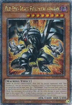 QUARTER CENTURY SECRET RARE Red-Eyes Black Fullmetal Dragon (Quarter Century Secret Rare) (ROTA-EN005) - Rage of the Abyss 1st Edition