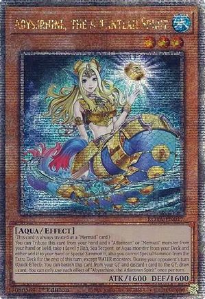 QUARTER CENTURY SECRET RARE Abyssrhine, the Atlantean Spirit (Quarter Century Secret Rare) (ROTA-EN017) - Rage of the Abyss 1st Edition