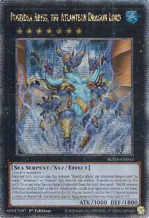 QUARTER CENTURY SECRET RARE Poseidra Abyss, the Atlantean Dragon Lord (Quarter Century Secret Rare) (ROTA-EN043) - Rage of the Abyss 1st Edition