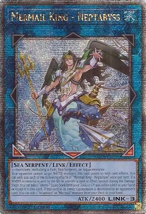 QUARTER CENTURY SECRET RARE Mermail King - Neptabyss (Quarter Century Secret Rare) (ROTA-EN046) - Rage of the Abyss 1st Edition