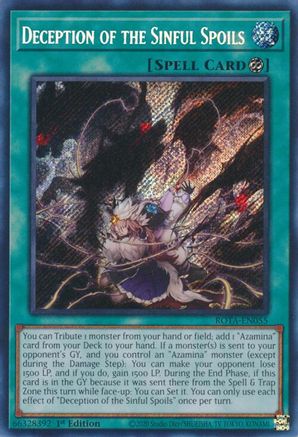 SECRET RARE Deception of the Sinful Spoils (ROTA-EN055) - Rage of the Abyss 1st Edition
