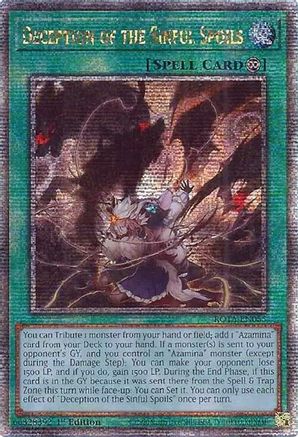 QUARTER CENTURY SECRET RARE Deception of the Sinful Spoils (Quarter Century Secret Rare) (ROTA-EN055) - Rage of the Abyss 1st Edition