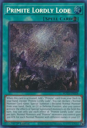 SECRET RARE Primite Lordly Lode (ROTA-EN058) - Rage of the Abyss 1st Edition
