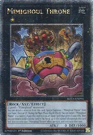 QUARTER CENTURY SECRET RARE Mimighoul Throne (Quarter Century Secret Rare) (ROTA-EN094) - Rage of the Abyss 1st Edition