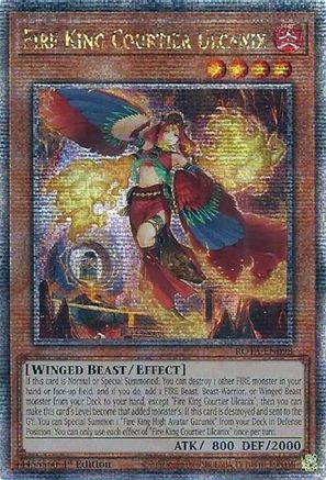 QUARTER CENTURY SECRET RARE Fire King Courtier Ulcanix (Quarter Century Secret Rare) (ROTA-EN098) - Rage of the Abyss 1st Edition
