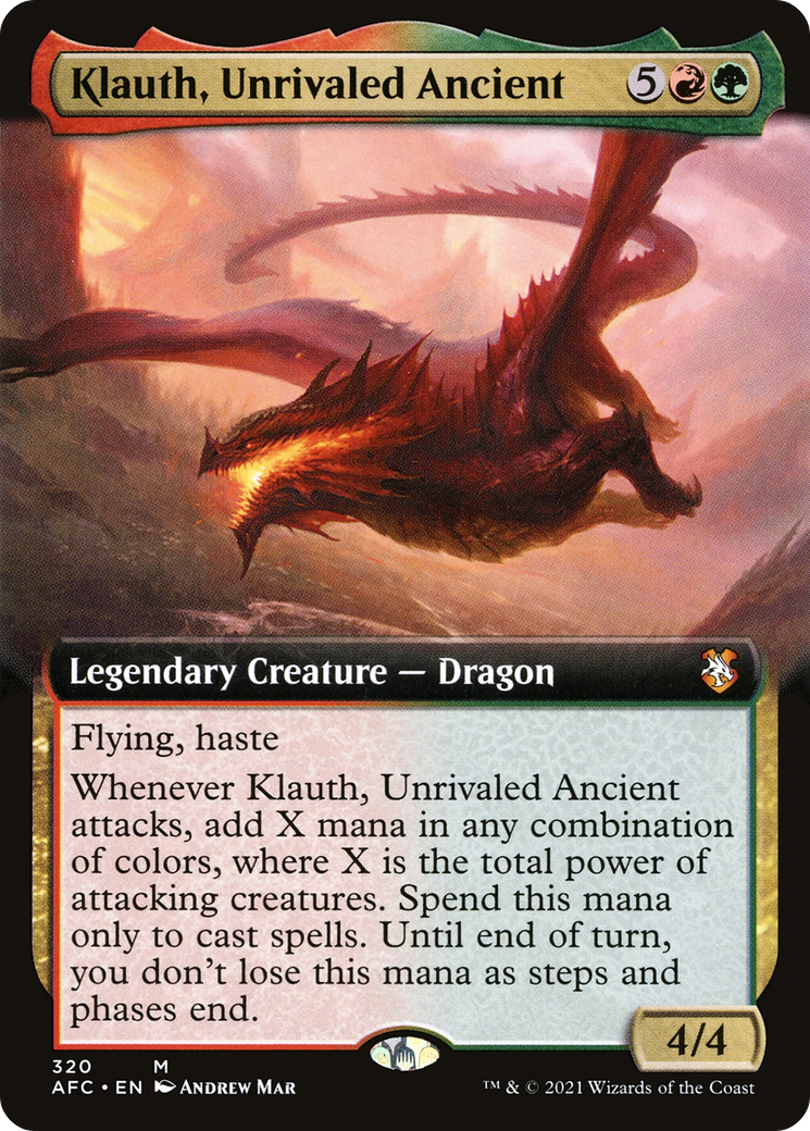 Klauth, Unrivaled Ancient (Extended Art) (AFC-320) - Forgotten Realms Commander - Magic The Gathering