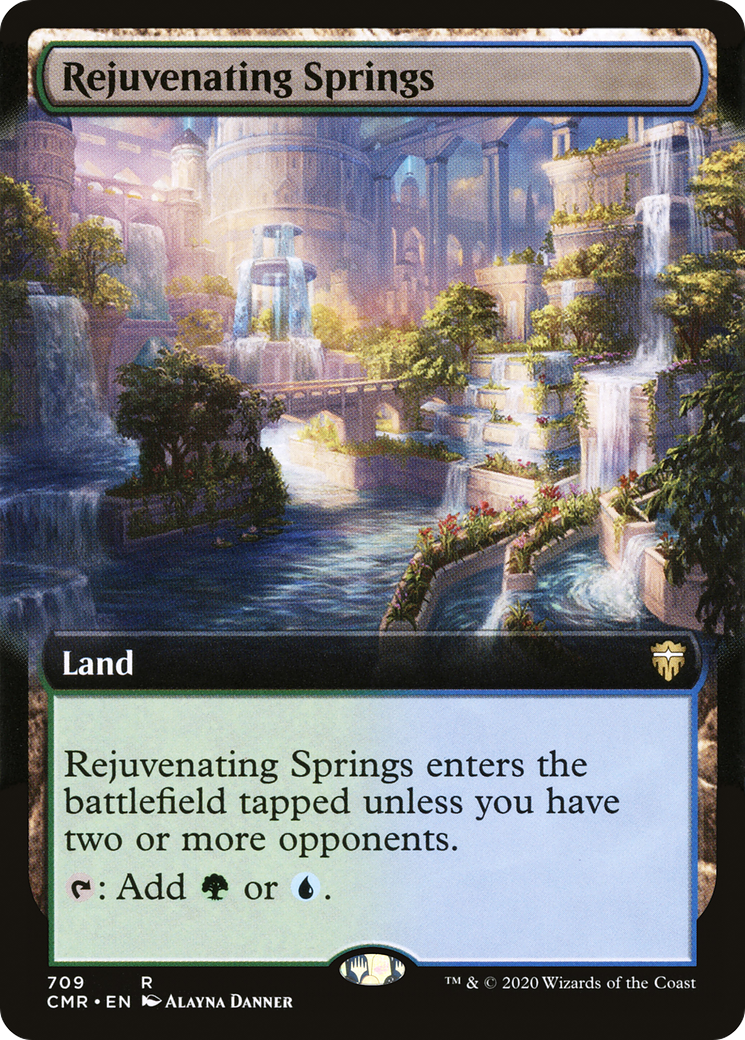 FOIL Rejuvenating Springs (Extended Art) (CMR-709) - Commander Legends - Magic The Gathering