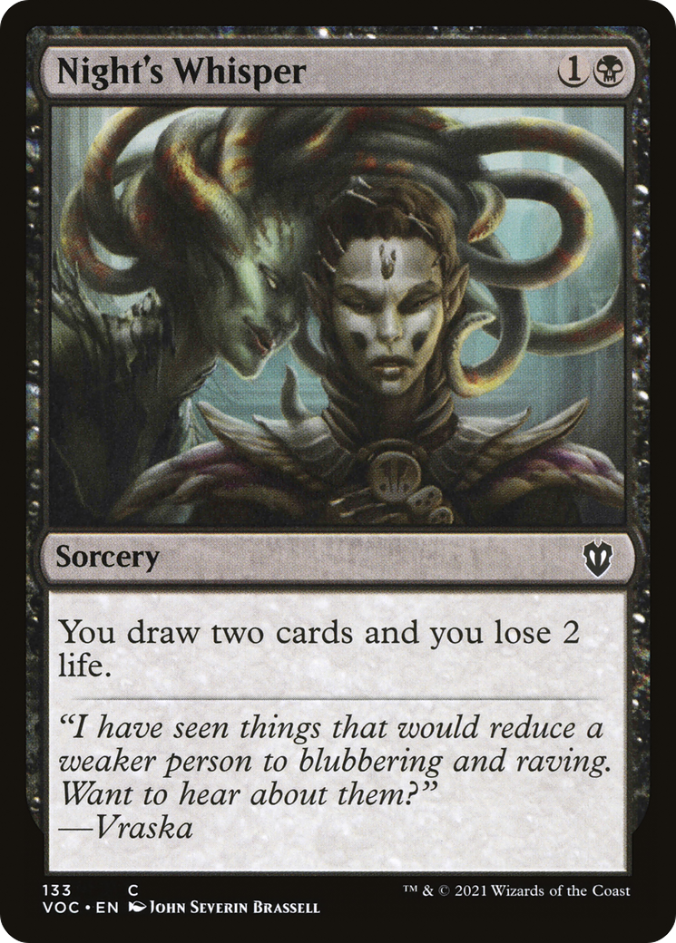 Night's Whisper (VOC-133) - Crimson Vow Commander - Magic The Gathering