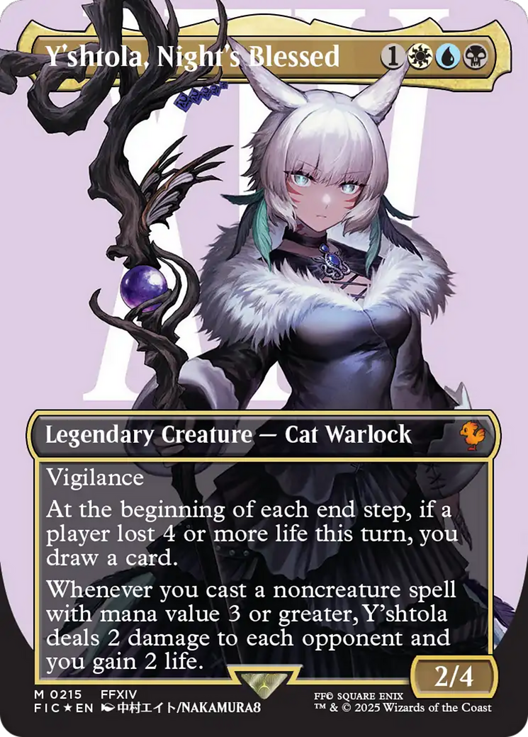 FOIL Y'shtola, Night's Blessed (Borderless) (Surge Foil) (FIC-215) - Commander: FINAL FANTASY - Magic The Gathering