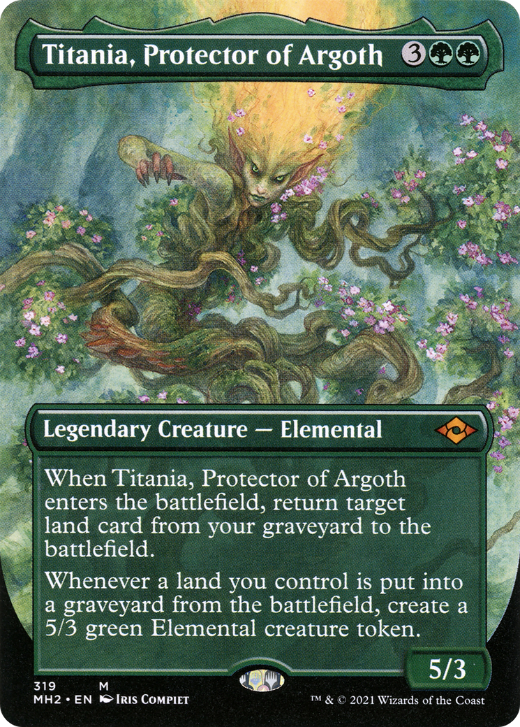FOIL Titania, Protector of Argoth (Borderless) (MH2-319) - Modern Horizons 2 - Magic The Gathering