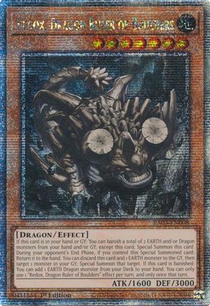 QUARTER CENTURY SECRET RARE Redox, Dragon Ruler of Boulders (Quarter Century Secret Rare) (RA03-EN008) - Quarter Century Bonanza 1st Edition