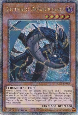 QUARTER CENTURY SECRET RARE Thunder Dragondark (Quarter Century Secret Rare) (RA03-EN018) - Quarter Century Bonanza 1st Edition