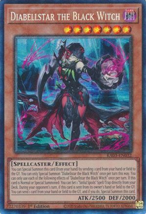 PRISMATIC COLLECTOR'S RARE Diabellstar the Black Witch (PCR) (RA03-EN032) - Quarter Century Bonanza 1st Edition