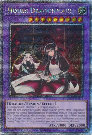 QUARTER CENTURY SECRET RARE House Dragonmaid (Alternate Art) (Quarter Century Secret Rare) (RA03-EN037) - Quarter Century Bonanza 1st Edition