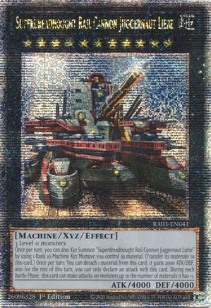 QUARTER CENTURY SECRET RARE Superdreadnought Rail Cannon Juggernaut Liebe (Alternate Art) (Quarter Century Secret Rare) (RA03-EN041) - Quarter Century Bonanza 1st Edition