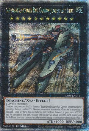 QUARTER CENTURY SECRET RARE Superdreadnought Rail Cannon Juggernaut Liebe (Quarter Century Secret Rare) (RA03-EN041) - Quarter Century Bonanza 1st Edition