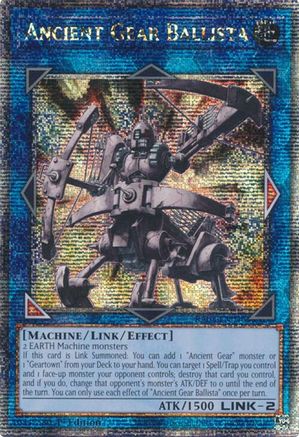 QUARTER CENTURY SECRET RARE Ancient Gear Ballista (Quarter Century Secret Rare) (RA03-EN046) - Quarter Century Bonanza 1st Edition