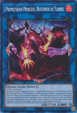 PRISMATIC COLLECTOR'S RARE Promethean Princess, Bestower of Flames (PCR) (RA03-EN050) - Quarter Century Bonanza 1st Edition