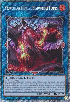 PLATINUM SECRET RARE Promethean Princess, Bestower of Flames (Platinum Secret Rare) (RA03-EN050) - Quarter Century Bonanza 1st Edition