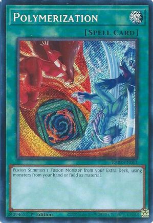 SECRET RARE Polymerization (B) (HERO Art) (Secret Rare) (RA03-EN051) - Quarter Century Bonanza 1st Edition