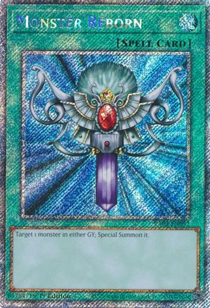 PLATINUM SECRET RARE Monster Reborn (Platinum Secret Rare) (RA03-EN052) - Quarter Century Bonanza 1st Edition