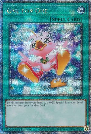QUARTER CENTURY SECRET RARE One for One (Alternate Art) (Quarter Century Secret Rare) (RA03-EN056) - Quarter Century Bonanza 1st Edition