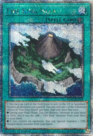 QUARTER CENTURY SECRET RARE Fire King Island (Quarter Century Secret Rare) (RA03-EN059) - Quarter Century Bonanza 1st Edition