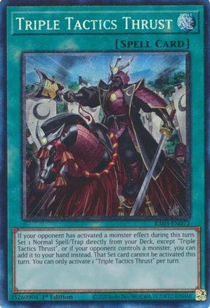 PRISMATIC COLLECTOR'S RARE Triple Tactics Thrust (PCR) (RA03-EN072) - Quarter Century Bonanza 1st Edition