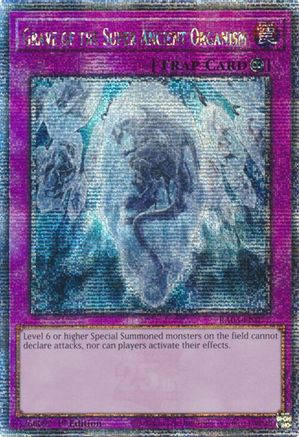 QUARTER CENTURY SECRET RARE Grave of the Super Ancient Organism (Quarter Century Secret Rare) (RA03-EN077) - Quarter Century Bonanza 1st Edition