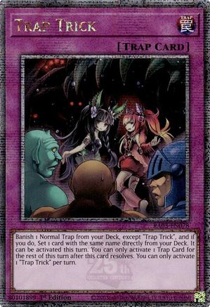 QUARTER CENTURY SECRET RARE Trap Trick (Quarter Century Secret Rare) (RA03-EN078) - Quarter Century Bonanza 1st Edition