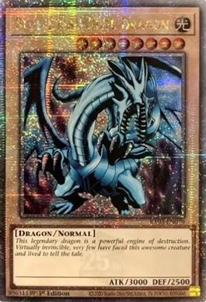 QUARTER CENTURY SECRET RARE Blue-Eyes White Dragon (Quarter Century Secret Rare) (RA03-EN079) - Quarter Century Bonanza 1st Edition