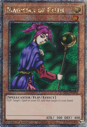 QUARTER CENTURY SECRET RARE Magician of Faith (Quarter Century Secret Rare) (RA03-EN090) - Quarter Century Bonanza 1st Edition