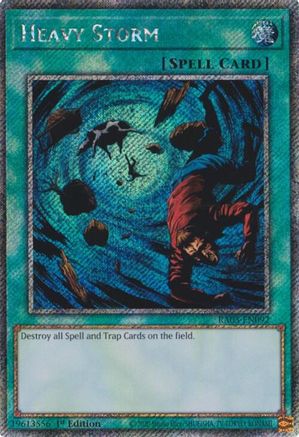 PLATINUM SECRET RARE Heavy Storm (Platinum Secret Rare) (RA03-EN092) - Quarter Century Bonanza 1st Edition