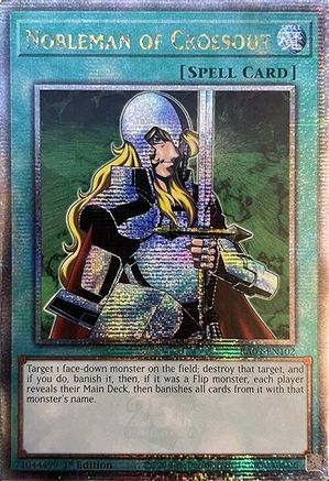 QUARTER CENTURY SECRET RARE Nobleman of Crossout (Quarter Century Secret Rare) (RA03-EN102) - Quarter Century Bonanza 1st Edition
