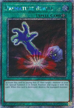 PLATINUM SECRET RARE Premature Burial (Platinum Secret Rare) (RA03-EN103) - Quarter Century Bonanza 1st Edition
