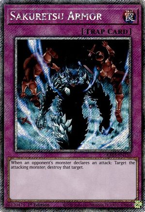 PLATINUM SECRET RARE Sakuretsu Armor (Platinum Secret Rare) (RA03-EN130) - Quarter Century Bonanza 1st Edition