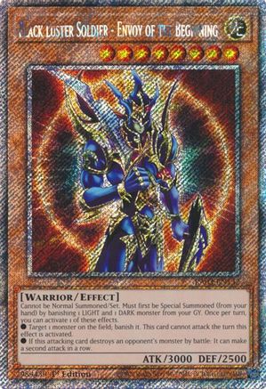 PLATINUM SECRET RARE Black Luster Soldier - Envoy of the Beginning (Platinum Secret Rare) (RA03-EN132) - Quarter Century Bonanza 1st Edition