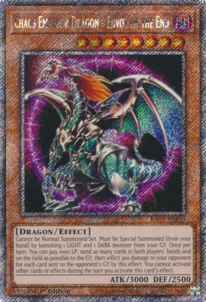 PLATINUM SECRET RARE Chaos Emperor Dragon - Envoy of the End (Platinum Secret Rare) (RA03-EN133) - Quarter Century Bonanza 1st Edition
