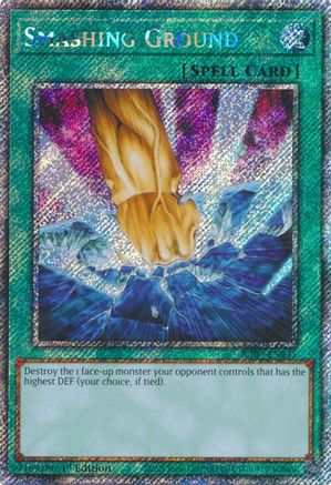 PLATINUM SECRET RARE Smashing Ground (Platinum Secret Rare) (RA03-EN135) - Quarter Century Bonanza 1st Edition