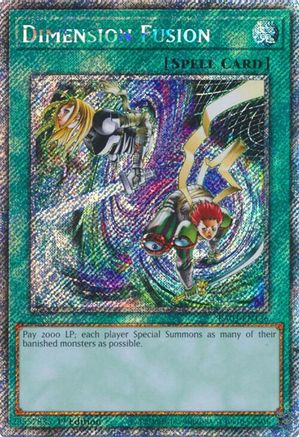 PLATINUM SECRET RARE Dimension Fusion (Platinum Secret Rare) (RA03-EN136) - Quarter Century Bonanza 1st Edition