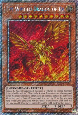 PLATINUM SECRET RARE The Winged Dragon of Ra (Platinum Secret Rare) (RA03-EN137) - Quarter Century Bonanza 1st Edition