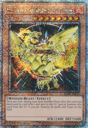 QUARTER CENTURY SECRET RARE Sacred Phoenix of Nephthys (Quarter Century Secret Rare) (RA03-EN147) - Quarter Century Bonanza 1st Edition