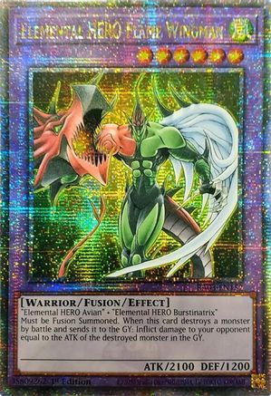 QUARTER CENTURY SECRET RARE Elemental HERO Flame Wingman (Quarter Century Secret Rare) (RA03-EN152) - Quarter Century Bonanza 1st Edition