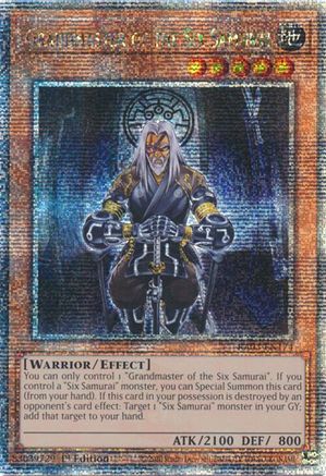QUARTER CENTURY SECRET RARE Grandmaster of the Six Samurai (Quarter Century Secret Rare) (RA03-EN174) - Quarter Century Bonanza 1st Edition