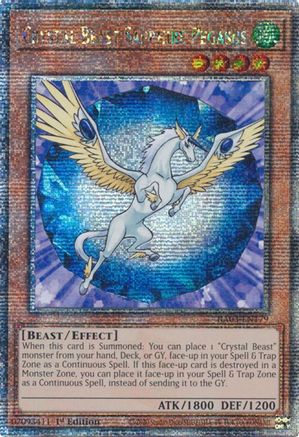 QUARTER CENTURY SECRET RARE Crystal Beast Sapphire Pegasus (Quarter Century Secret Rare) (RA03-EN179) - Quarter Century Bonanza 1st Edition